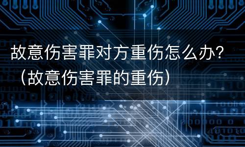 故意伤害罪对方重伤怎么办？（故意伤害罪的重伤）