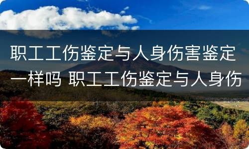 职工工伤鉴定与人身伤害鉴定一样吗 职工工伤鉴定与人身伤害鉴定一样吗怎么赔偿