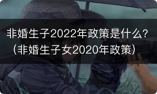 非婚生子2022年政策是什么？（非婚生子女2020年政策）