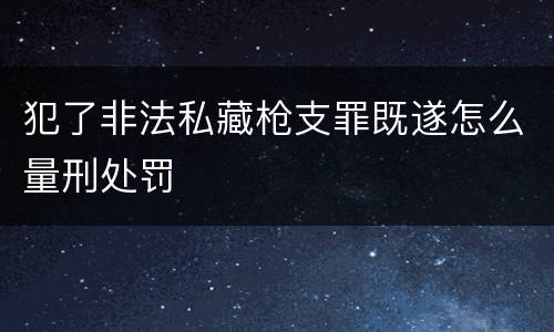 犯了非法私藏枪支罪既遂怎么量刑处罚
