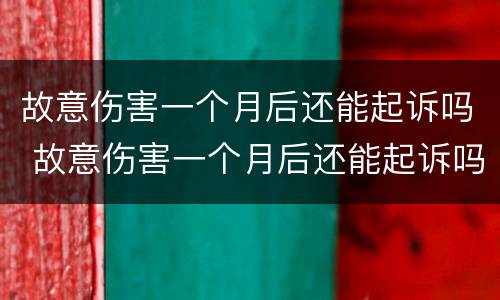 故意伤害一个月后还能起诉吗 故意伤害一个月后还能起诉吗