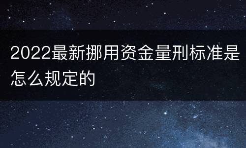 2022最新挪用资金量刑标准是怎么规定的