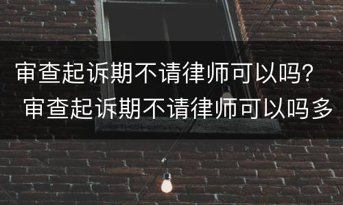 审查起诉期不请律师可以吗？ 审查起诉期不请律师可以吗多少钱