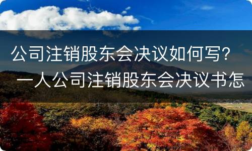 公司注销股东会决议如何写？ 一人公司注销股东会决议书怎么写