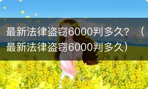 最新法律盗窃6000判多久？（最新法律盗窃6000判多久）