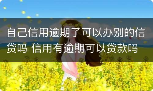 自己信用逾期了可以办别的信贷吗 信用有逾期可以贷款吗