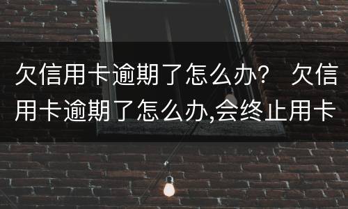 欠信用卡逾期了怎么办？ 欠信用卡逾期了怎么办,会终止用卡吗