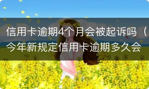 信用卡逾期4个月会被起诉吗（今年新规定信用卡逾期多久会起诉）