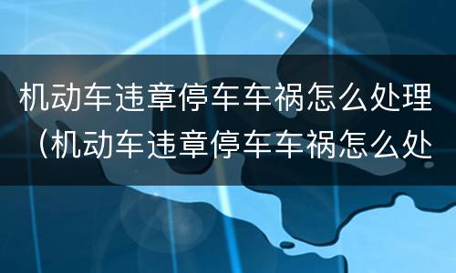 机动车违章停车车祸怎么处理（机动车违章停车车祸怎么处理流程）