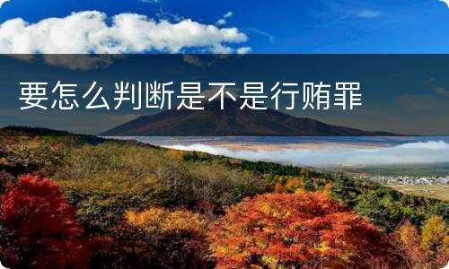 要怎么判断是不是行贿罪