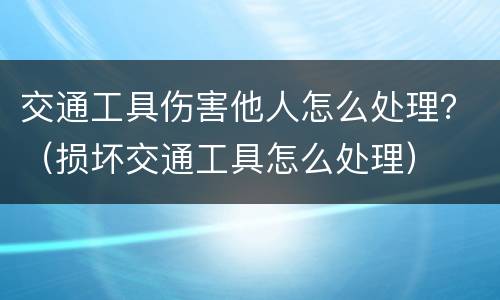 交通工具伤害他人怎么处理？（损坏交通工具怎么处理）