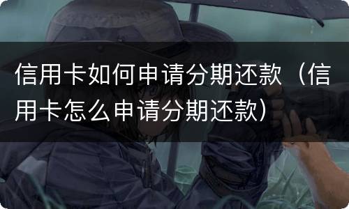 信用卡如何申请分期还款（信用卡怎么申请分期还款）