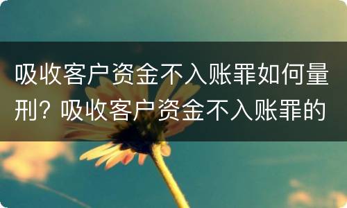 吸收客户资金不入账罪如何量刑? 吸收客户资金不入账罪的犯罪主体