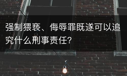 强制猥亵、侮辱罪既遂可以追究什么刑事责任？