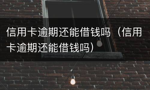 信用卡逾期还能借钱吗（信用卡逾期还能借钱吗）