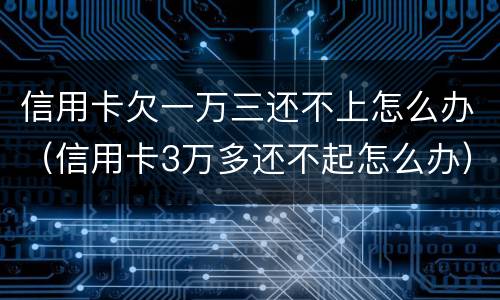 信用卡欠一万三还不上怎么办（信用卡3万多还不起怎么办）
