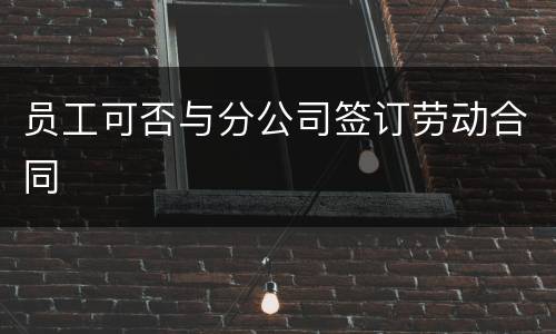 员工可否与分公司签订劳动合同