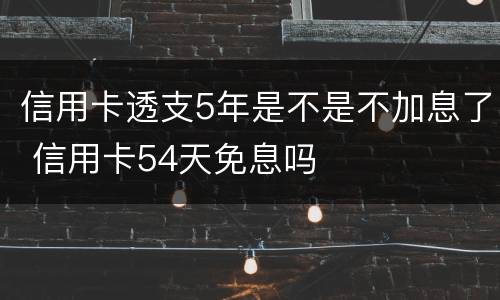 信用卡透支5年是不是不加息了 信用卡54天免息吗