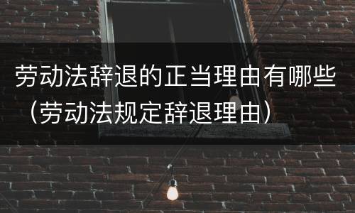 劳动法辞退的正当理由有哪些（劳动法规定辞退理由）