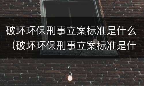 破坏环保刑事立案标准是什么（破坏环保刑事立案标准是什么意思）