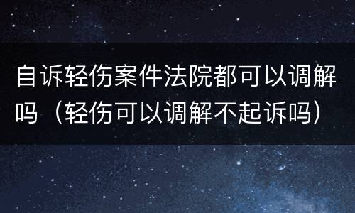 自诉轻伤案件法院都可以调解吗（轻伤可以调解不起诉吗）