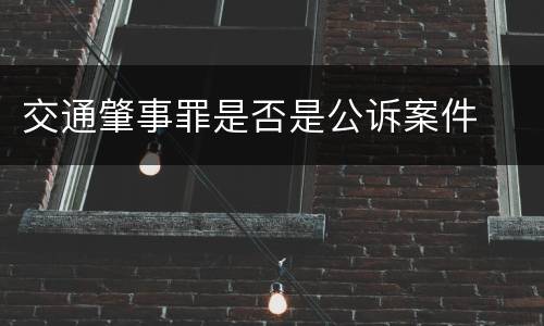 交通肇事罪是否是公诉案件