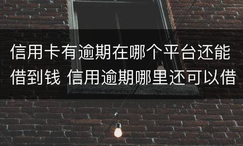 信用卡有逾期在哪个平台还能借到钱 信用逾期哪里还可以借到钱