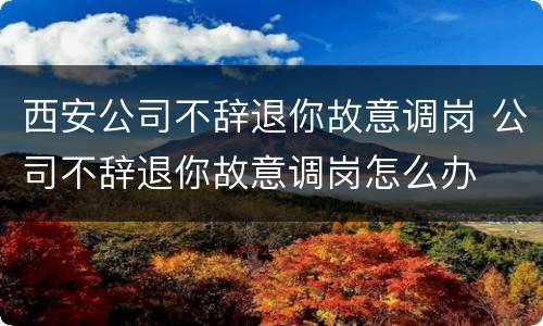 西安公司不辞退你故意调岗 公司不辞退你故意调岗怎么办