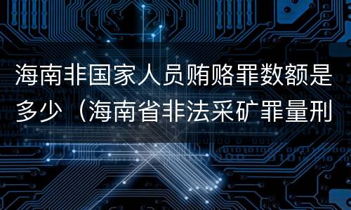 海南非国家人员贿赂罪数额是多少（海南省非法采矿罪量刑标准）
