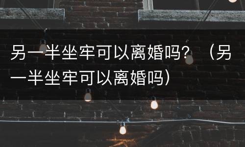 另一半坐牢可以离婚吗？（另一半坐牢可以离婚吗）