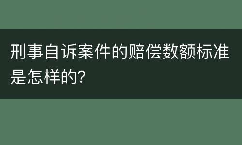 刑事自诉案件的赔偿数额标准是怎样的？
