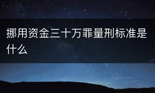 挪用资金三十万罪量刑标准是什么