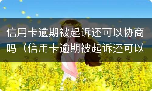 信用卡逾期被起诉还可以协商吗（信用卡逾期被起诉还可以协商吗知乎）