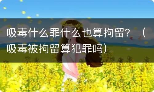 吸毒什么罪什么也算拘留？（吸毒被拘留算犯罪吗）