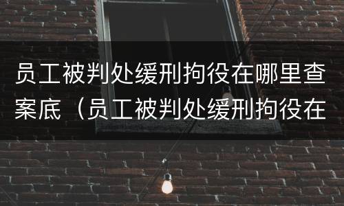 员工被判处缓刑拘役在哪里查案底（员工被判处缓刑拘役在哪里查案底记录）