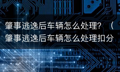 肇事逃逸后车辆怎么处理？（肇事逃逸后车辆怎么处理扣分）