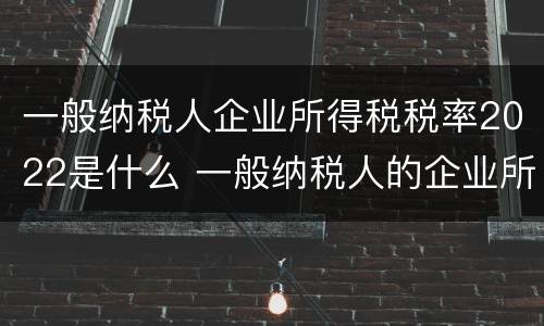 一般纳税人企业所得税税率2022是什么 一般纳税人的企业所得税税率最新