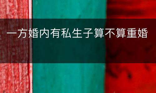 一方婚内有私生子算不算重婚