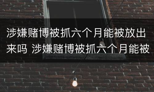 涉嫌赌博被抓六个月能被放出来吗 涉嫌赌博被抓六个月能被放出来吗知乎