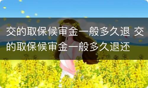 交的取保候审金一般多久退 交的取保候审金一般多久退还