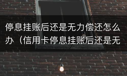 停息挂账后还是无力偿还怎么办（信用卡停息挂账后还是无力偿还怎么办）