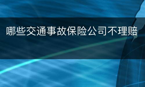 哪些交通事故保险公司不理赔