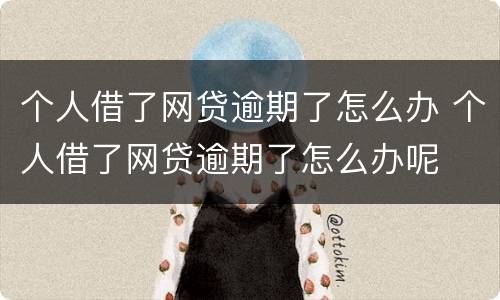 个人借了网贷逾期了怎么办 个人借了网贷逾期了怎么办呢