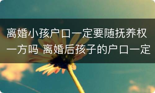 离婚小孩户口一定要随抚养权一方吗 离婚后孩子的户口一定跟着抚养权