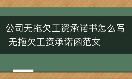 公司无拖欠工资承诺书怎么写 无拖欠工资承诺函范文