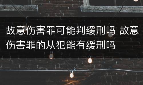 故意伤害罪可能判缓刑吗 故意伤害罪的从犯能有缓刑吗