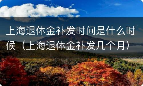 上海退休金补发时间是什么时候（上海退休金补发几个月）