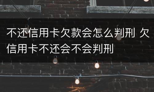 不还信用卡欠款会怎么判刑 欠信用卡不还会不会判刑