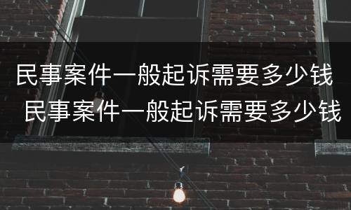民事案件一般起诉需要多少钱 民事案件一般起诉需要多少钱呢