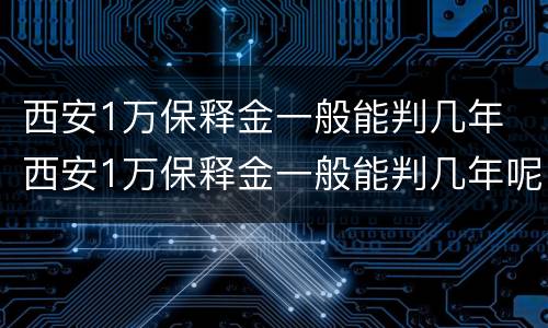 西安1万保释金一般能判几年 西安1万保释金一般能判几年呢
